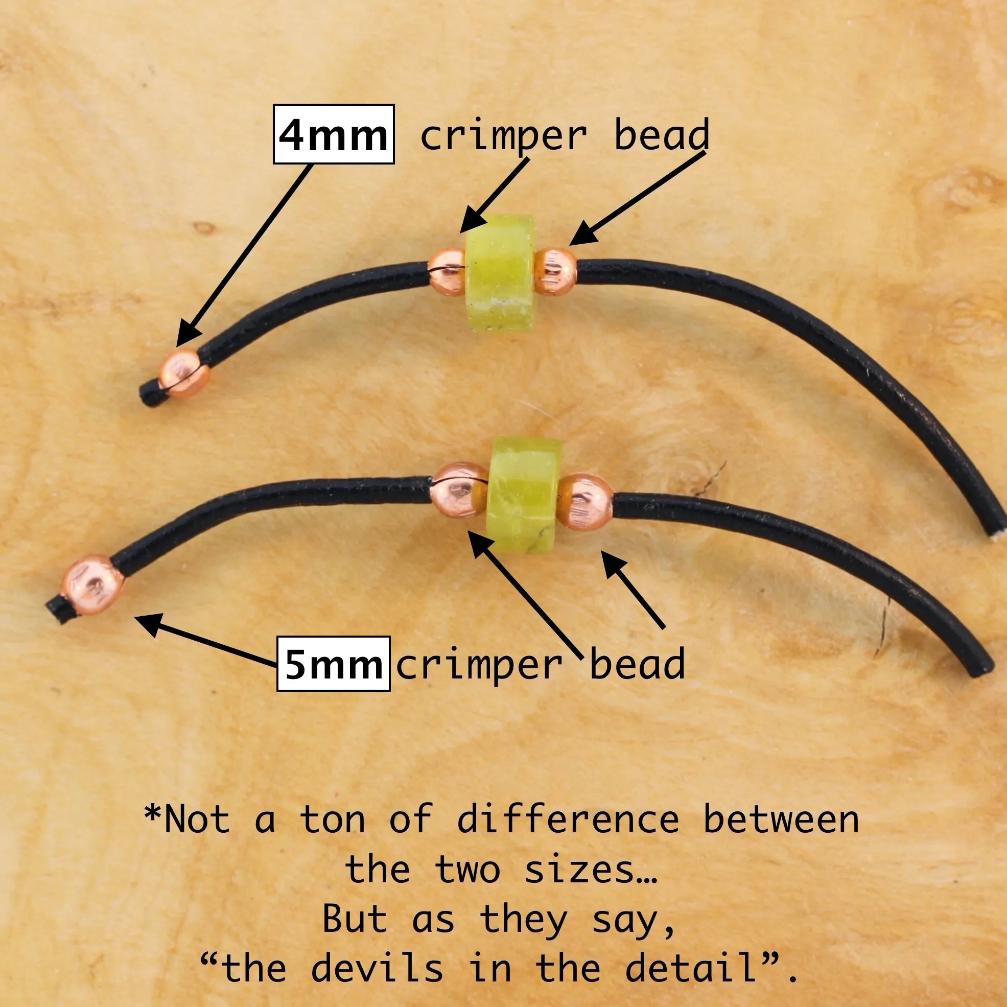 100 Copper 4mm Crimp Bead Covers...or...Leather Crimper Ball Bead!