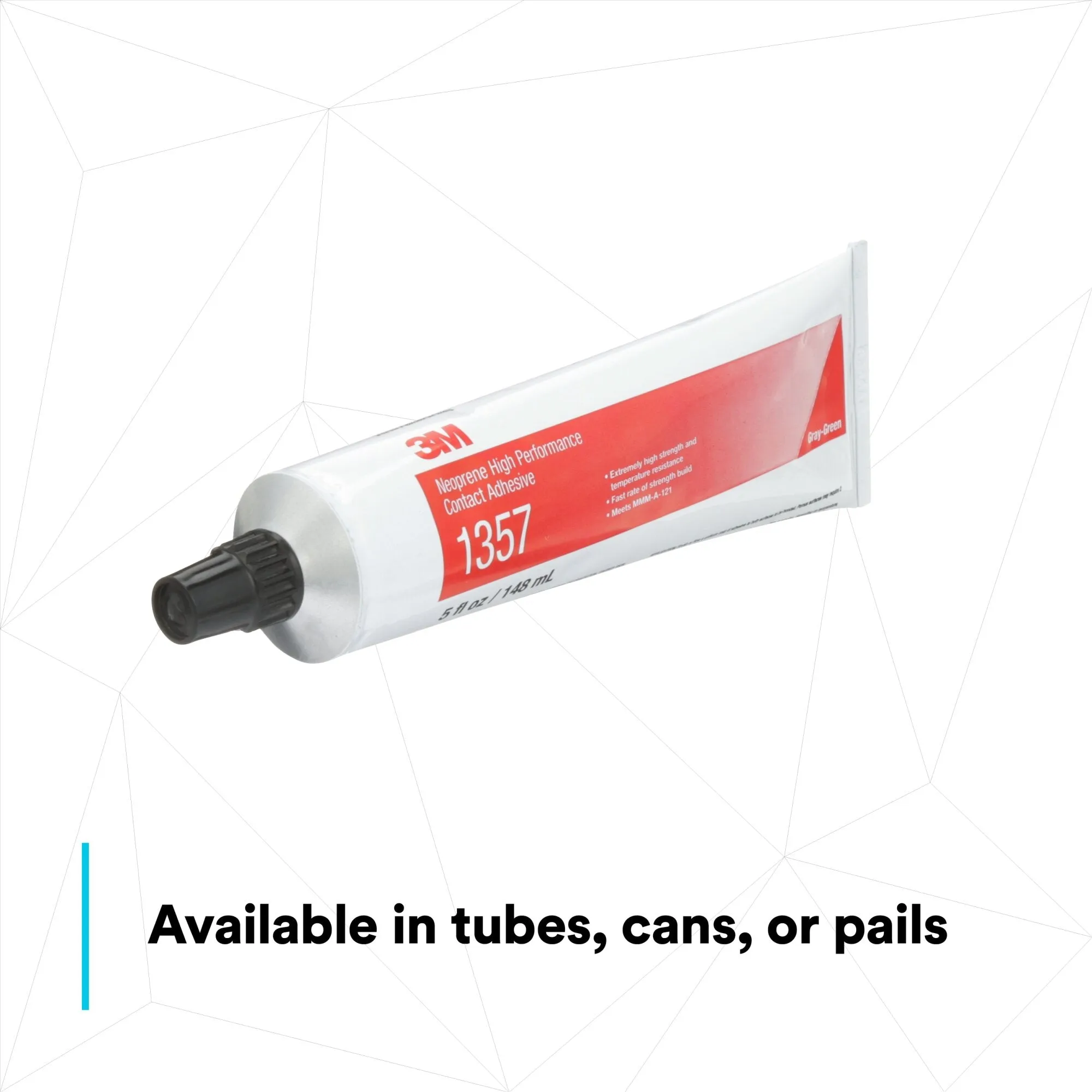 3M Neoprene High Performance Contact Adhesive 1357, Gray-Green, 5 OunceTube