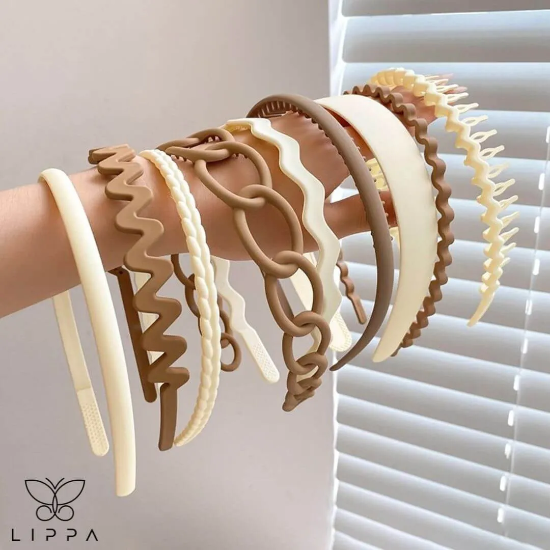 9pcs Hair Bands Set in Two Colors for Daily Use