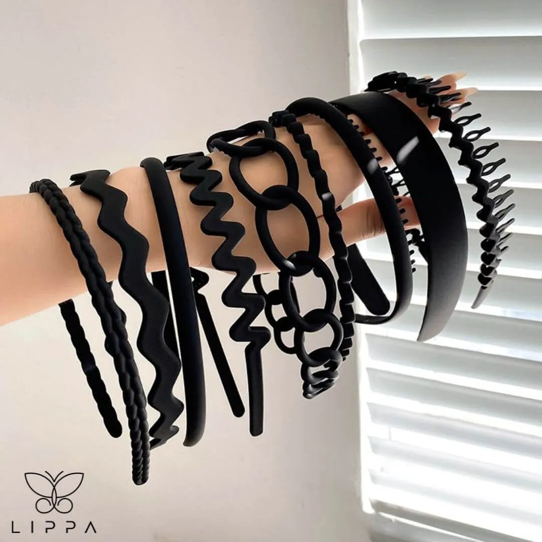 9pcs Hair Bands Set in Two Colors for Daily Use