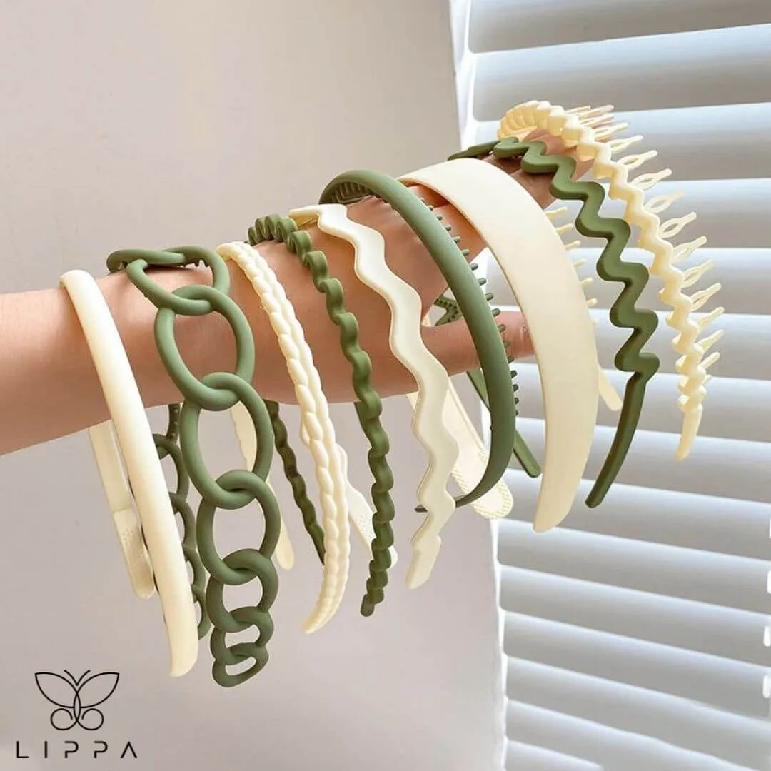 9pcs Hair Bands Set in Two Colors for Daily Use