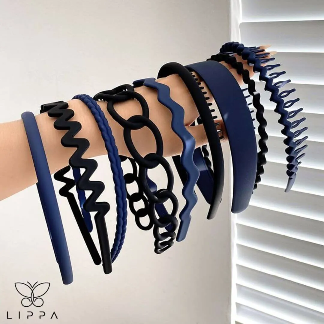 9pcs Hair Bands Set in Two Colors for Daily Use