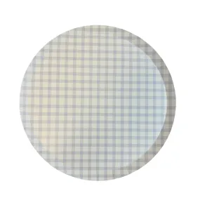 Baby Blue Gingham Large Party Plates x 12