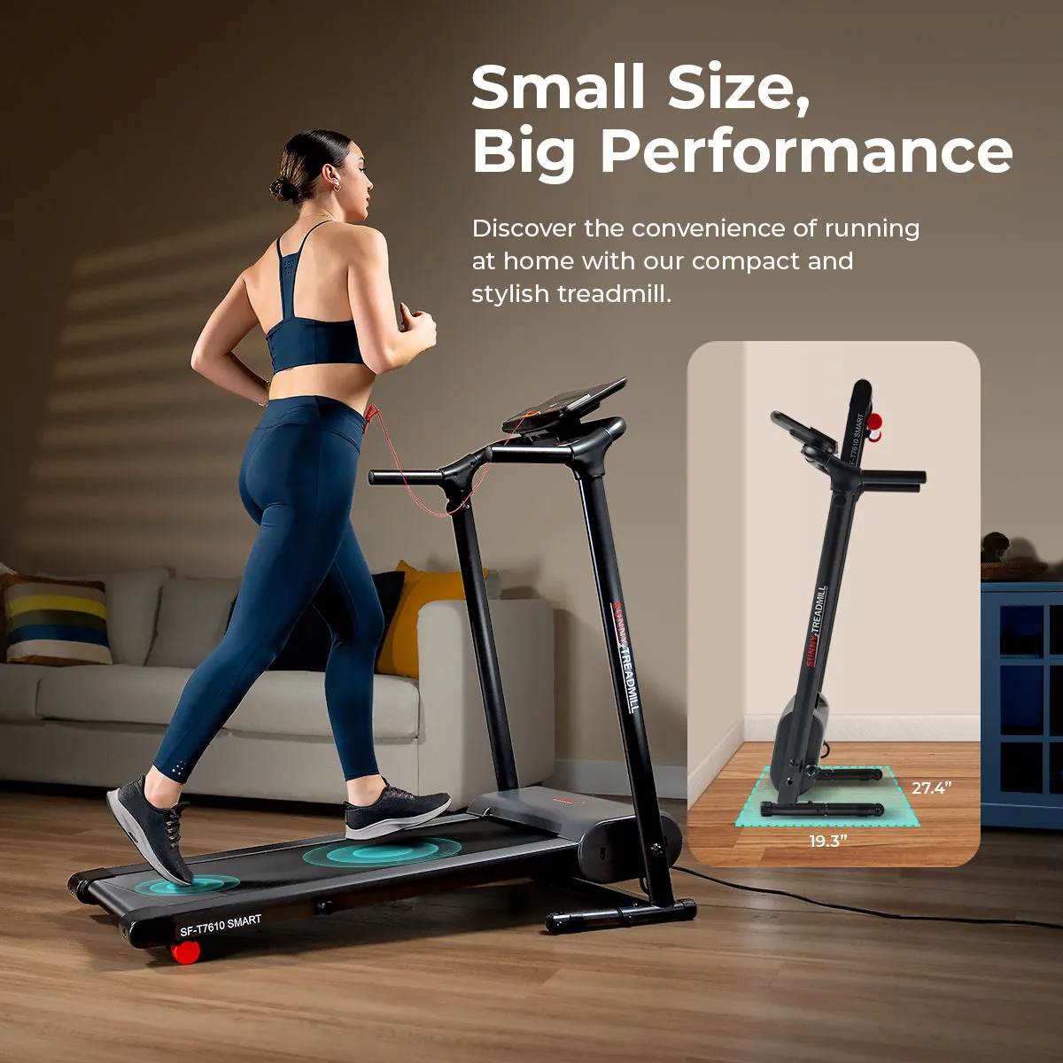 Compact Motorized Smart Treadmill with Easy Assembly & Folding
