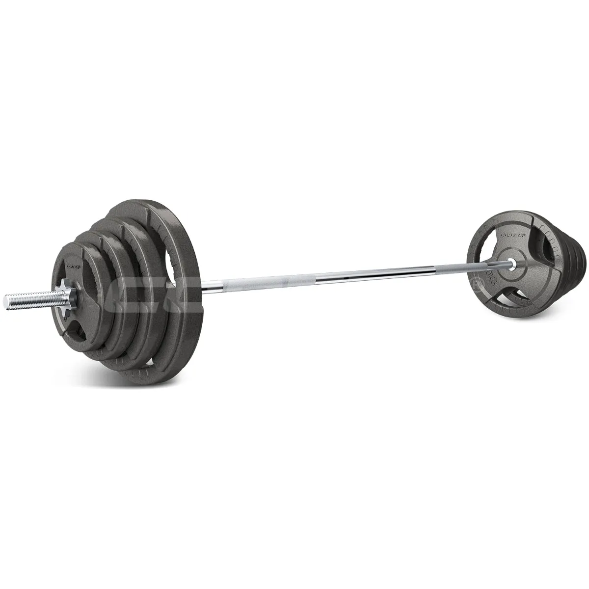 CORTEX 90kg Tri-Grip 25mm Standard Barbell Weight Set with Weight Tree
