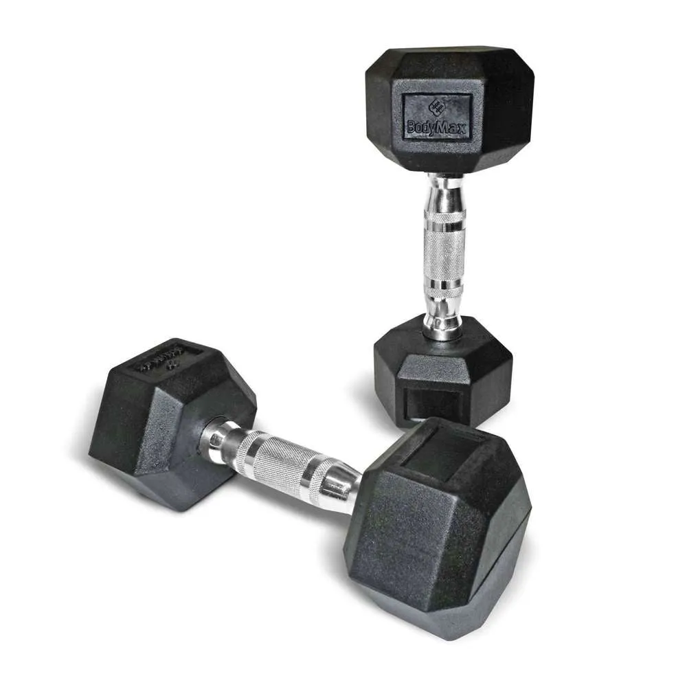 Dumbbells Rubber Coated Hexagon 20kg