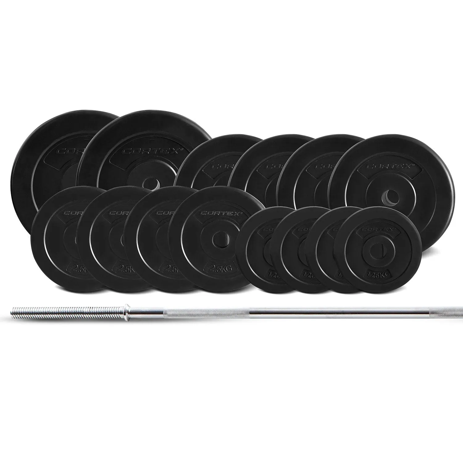 Durable 65kg EnduraCast Barbell Weight Set, PVC Coated