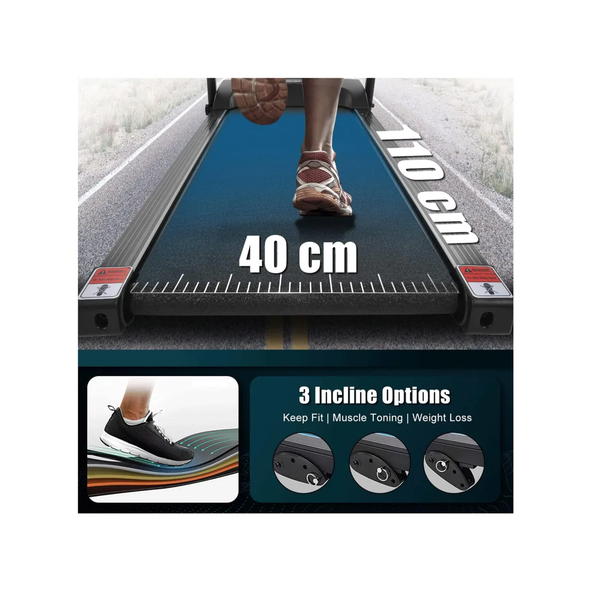 Electric Treadmill Folding Motorized Running Jogging Walking Machine Wbl-2