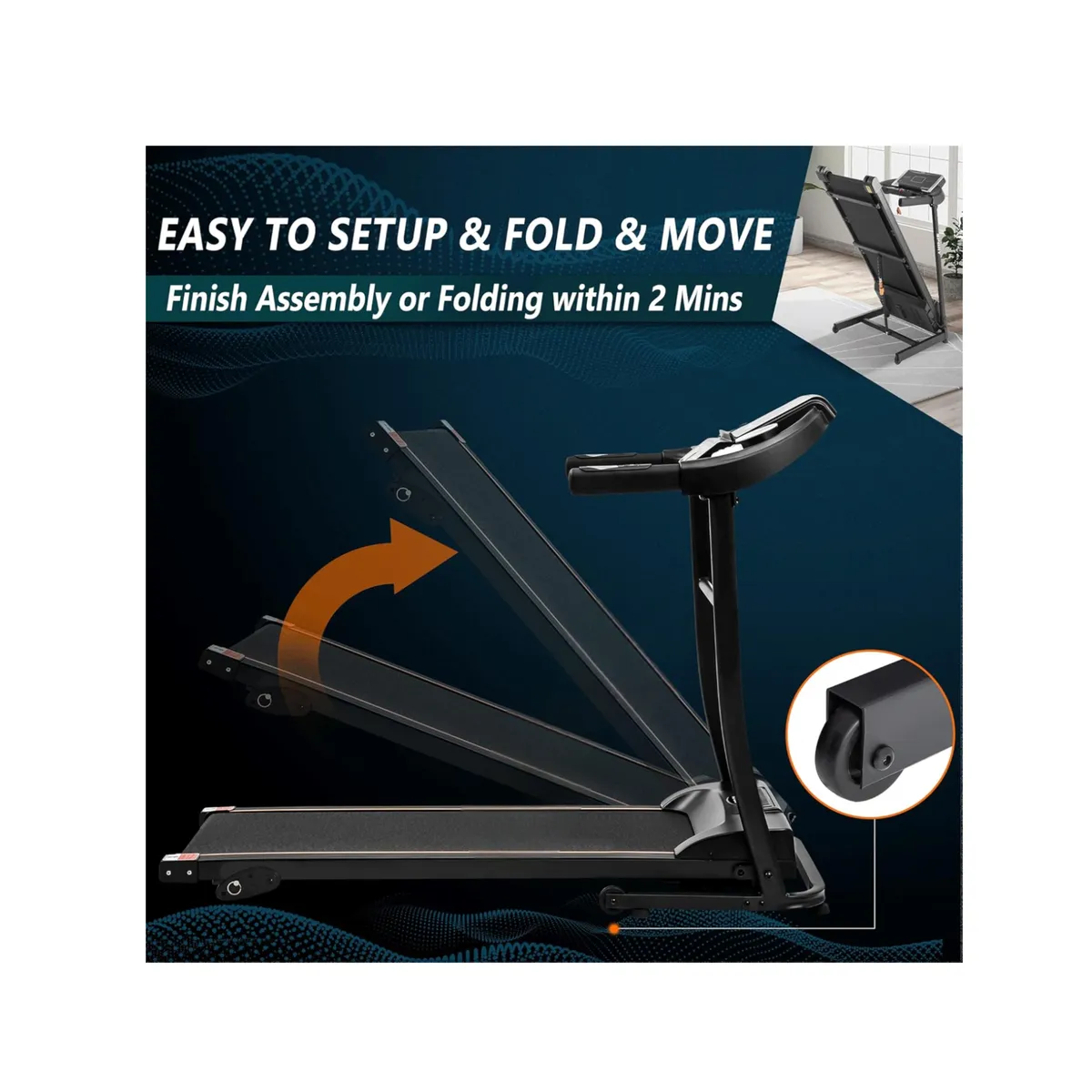 Electric Treadmill Folding Motorized Running Jogging Walking Machine Wbl-2