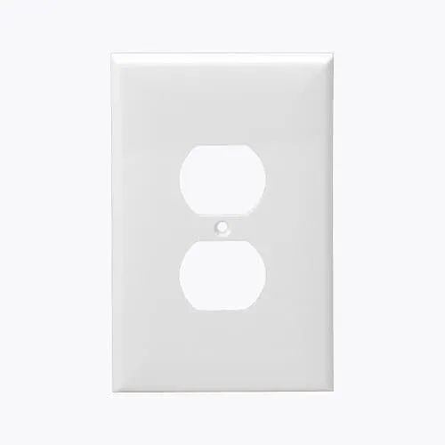 Enerlites White 1-Gang Mid-Size Duplex Receptacle Plastic Wall Plates #8821M-W