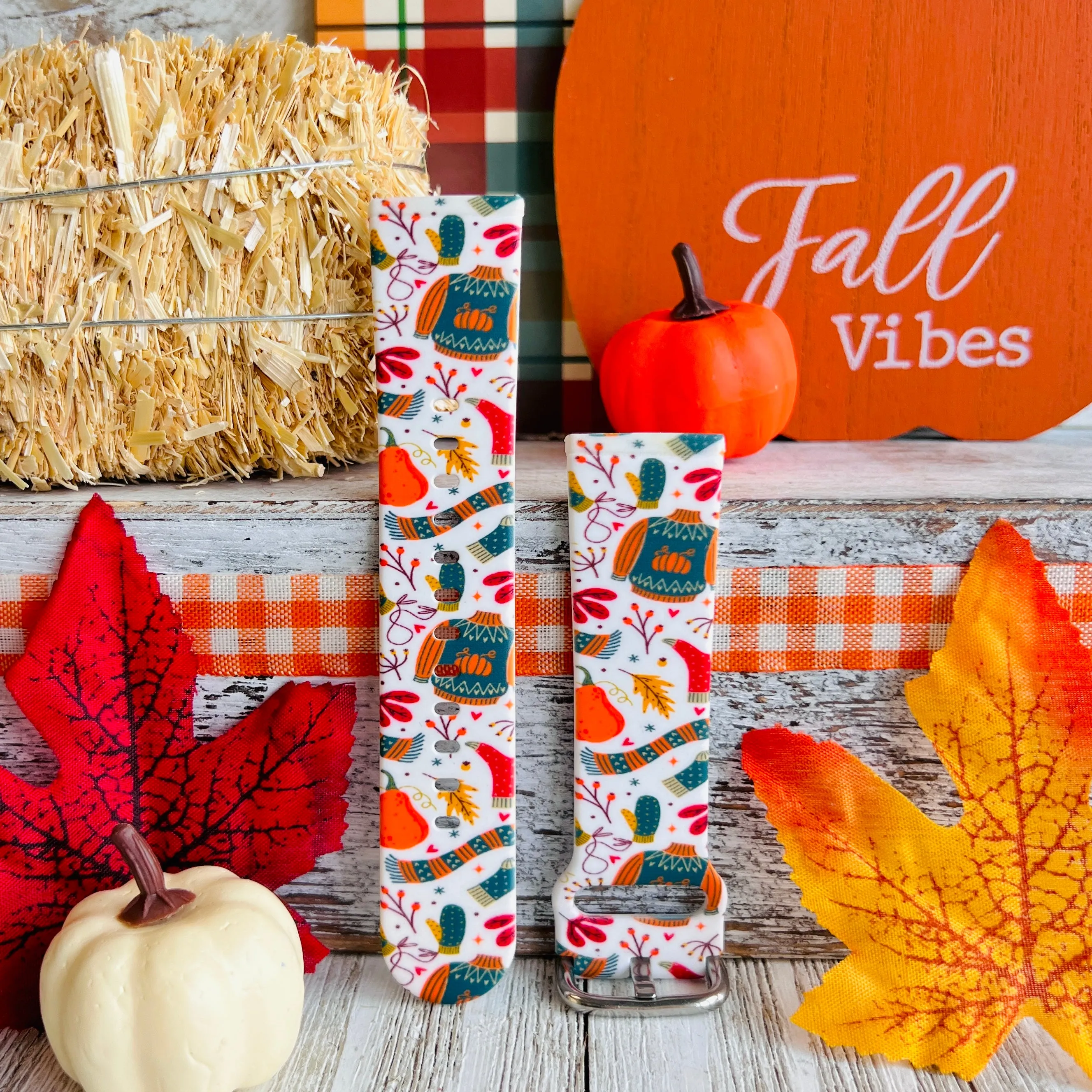Fall Vibes Print Silicone Band For Fitbit Versa 3/4/Sense