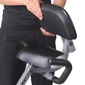 Folding Stationary Bike Recumbent Exercise Bike w/Arm Resistance Bands-Pulse Sensor-LCD Monitor and Easy