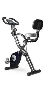 Folding Stationary Bike Recumbent Exercise Bike w/Arm Resistance Bands-Pulse Sensor-LCD Monitor and Easy