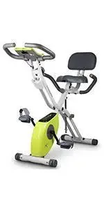 Folding Stationary Bike Recumbent Exercise Bike w/Arm Resistance Bands-Pulse Sensor-LCD Monitor and Easy