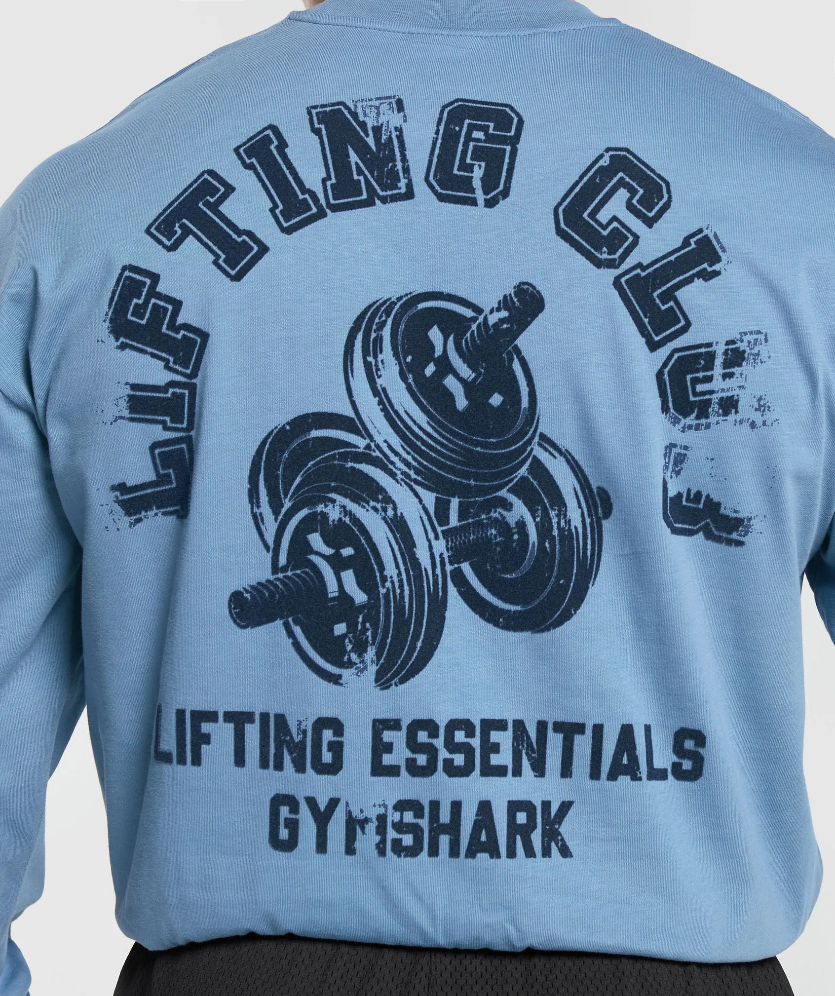 Gymshark Dumbbells Long Sleeve T-Shirt - Faded Blue
