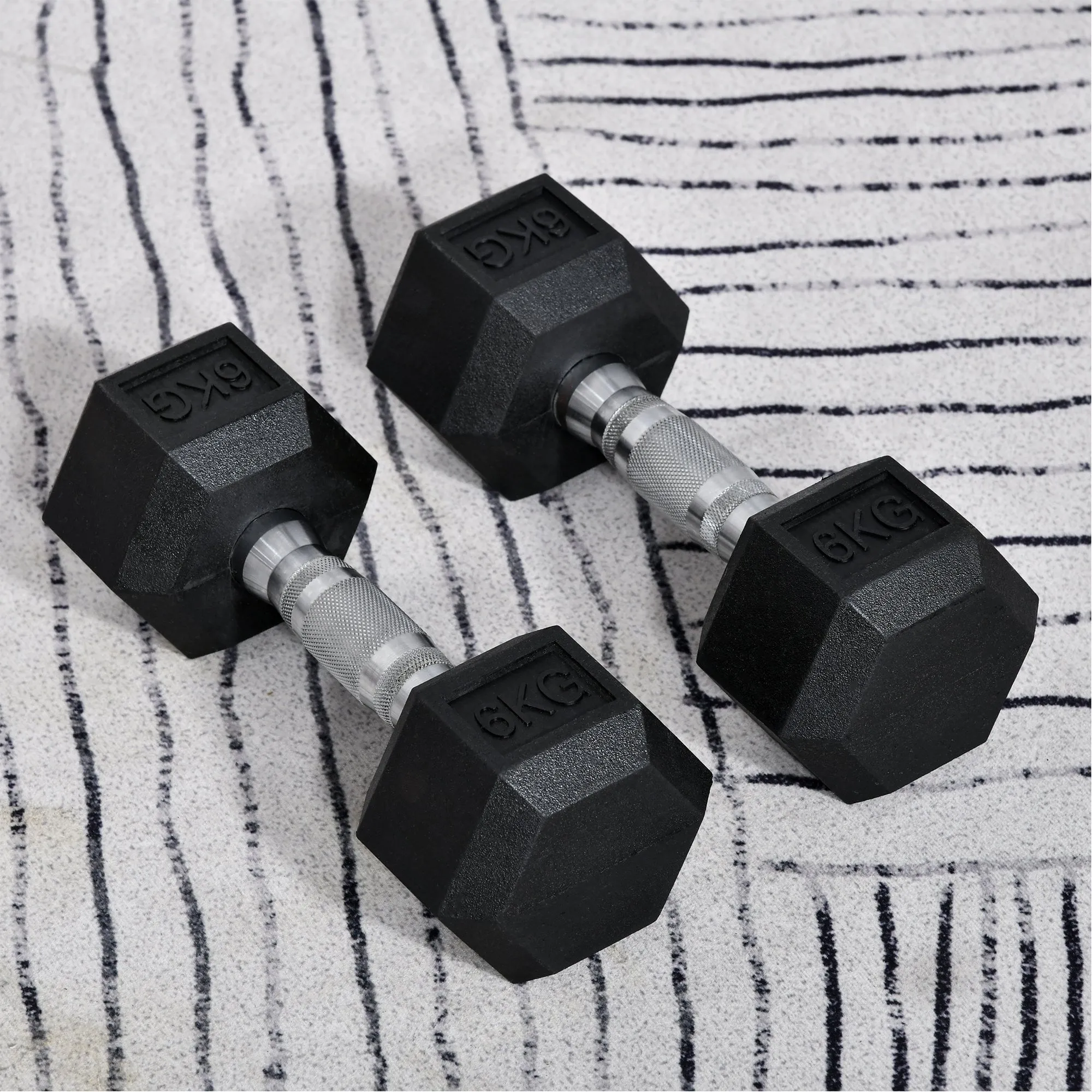 Hex Dumbbells Set Rubber Dumbbells Weight Lifting Equipment Fitness Home Gym