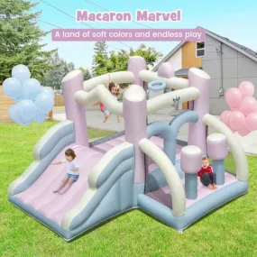 Kids Bounce House With Slide and 2 Boxing Columns Bouncy Castle for Party With 480W Blower