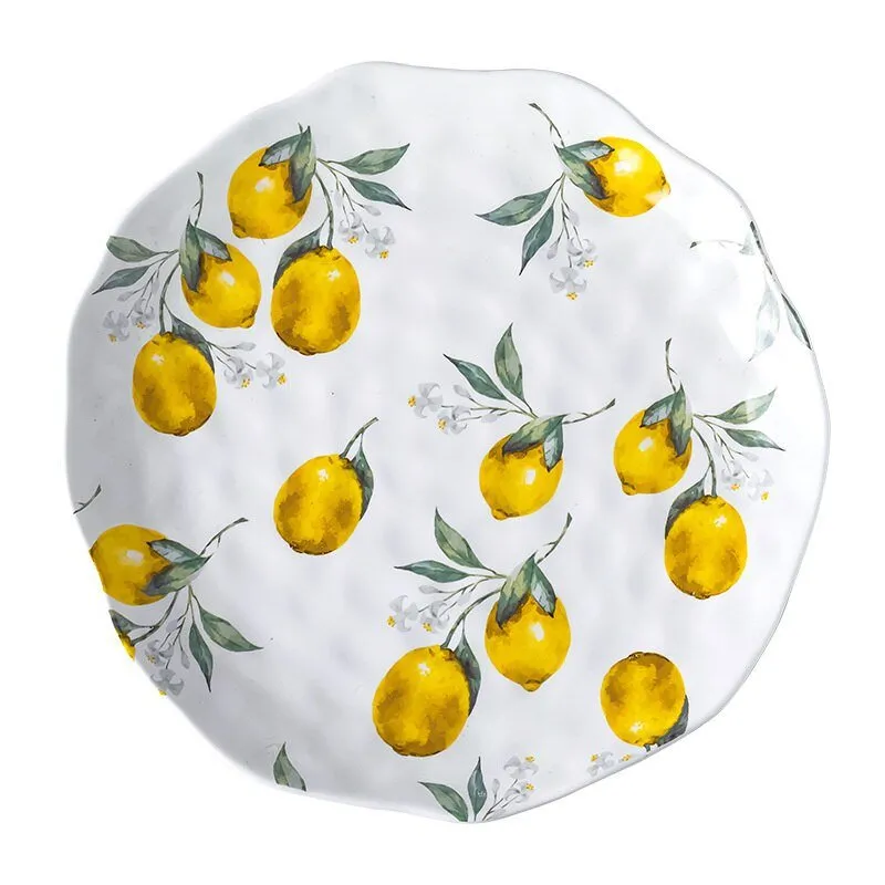 Lemon Ceramic Dinner Plates Irregular Salad Platter