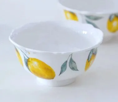 Lemon Ceramic Dinner Plates Irregular Salad Platter