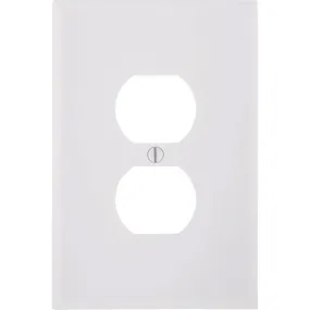 Leviton 1-Gang Smooth Plastic Oversized Outlet Wall Plate, White