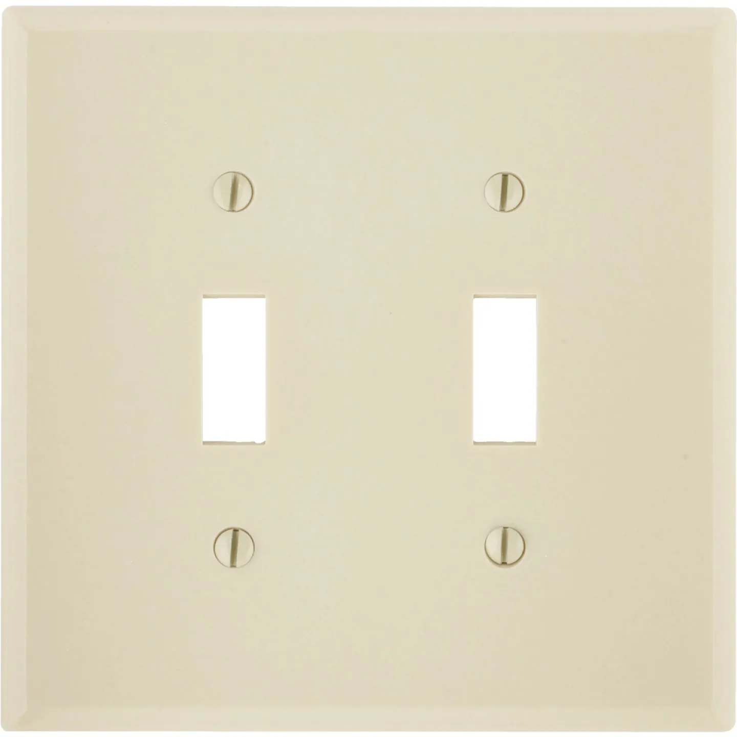 Leviton 2-Gang Plastic Toggle Switch Wall Plate, Ivory