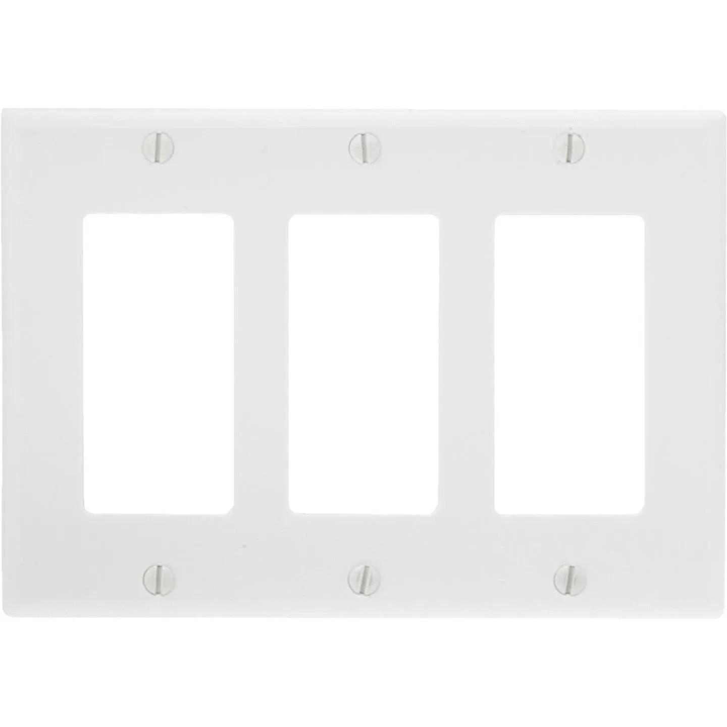 Leviton Decora 3-Gang Smooth Plastic Rocker Decorator Wall Plate, White