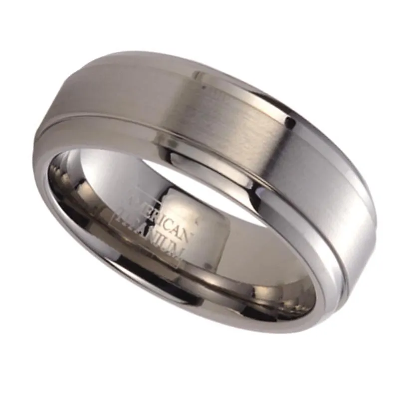 MEN'S DOMED SATIN TITANIUM BAND