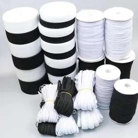 Nylon Elastic Bands: White/Black Straps for Sewing - Versatile & Durable!