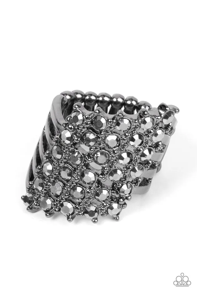 Paparazzi Ring ~ Slanted Smolder - Black