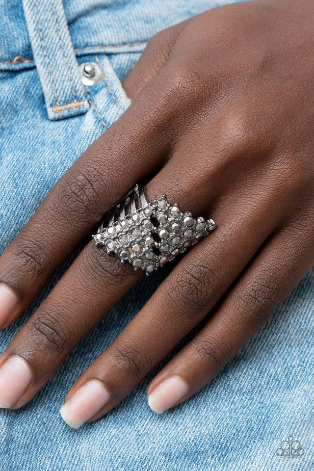Paparazzi Ring ~ Slanted Smolder - Black