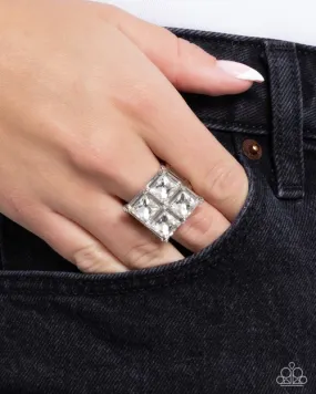 Paparazzi Ring ~ Window Whimsy - White
