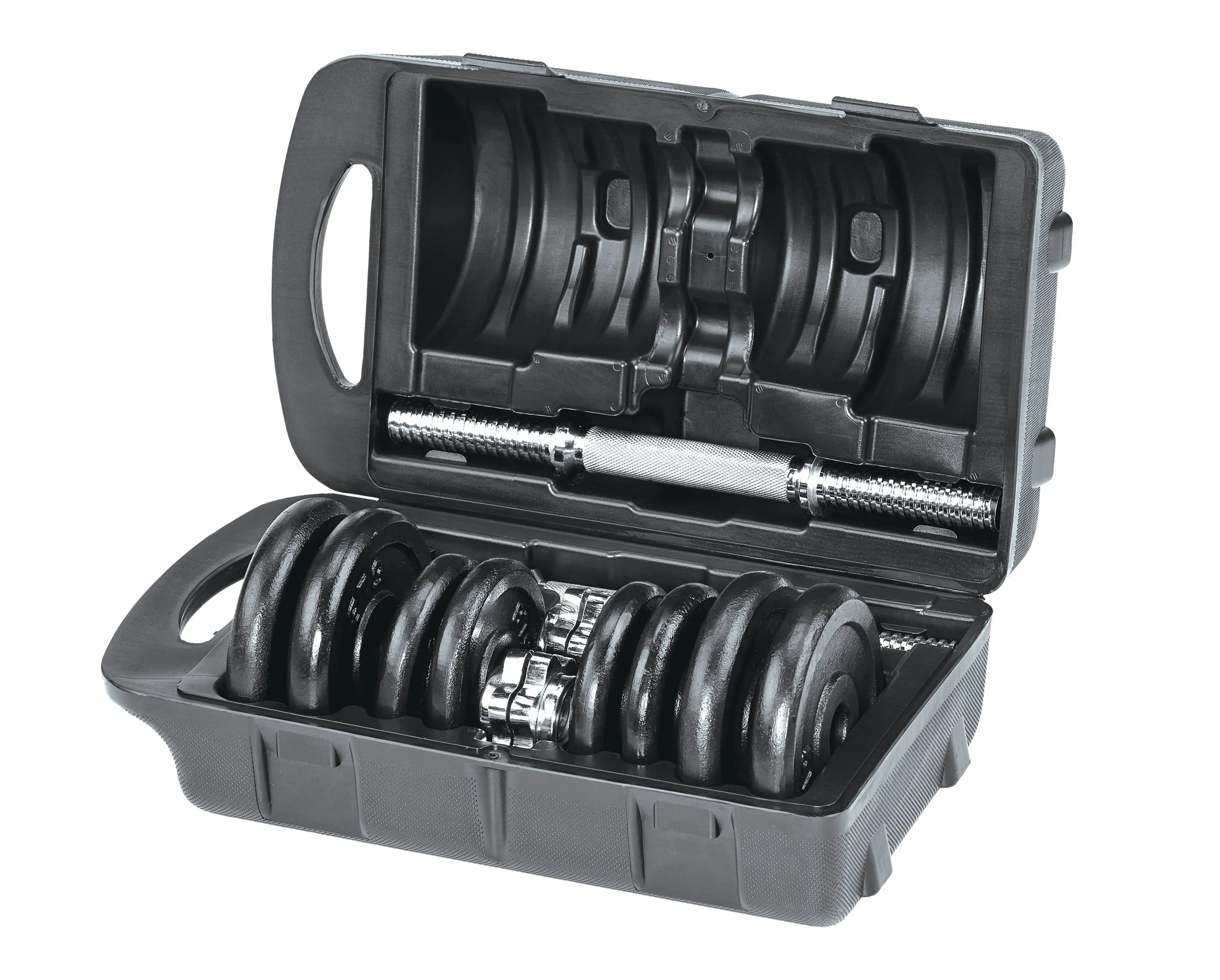 PRCTZ 40lb Adjustable Cast Iron Dumbbell Set with Storage Case