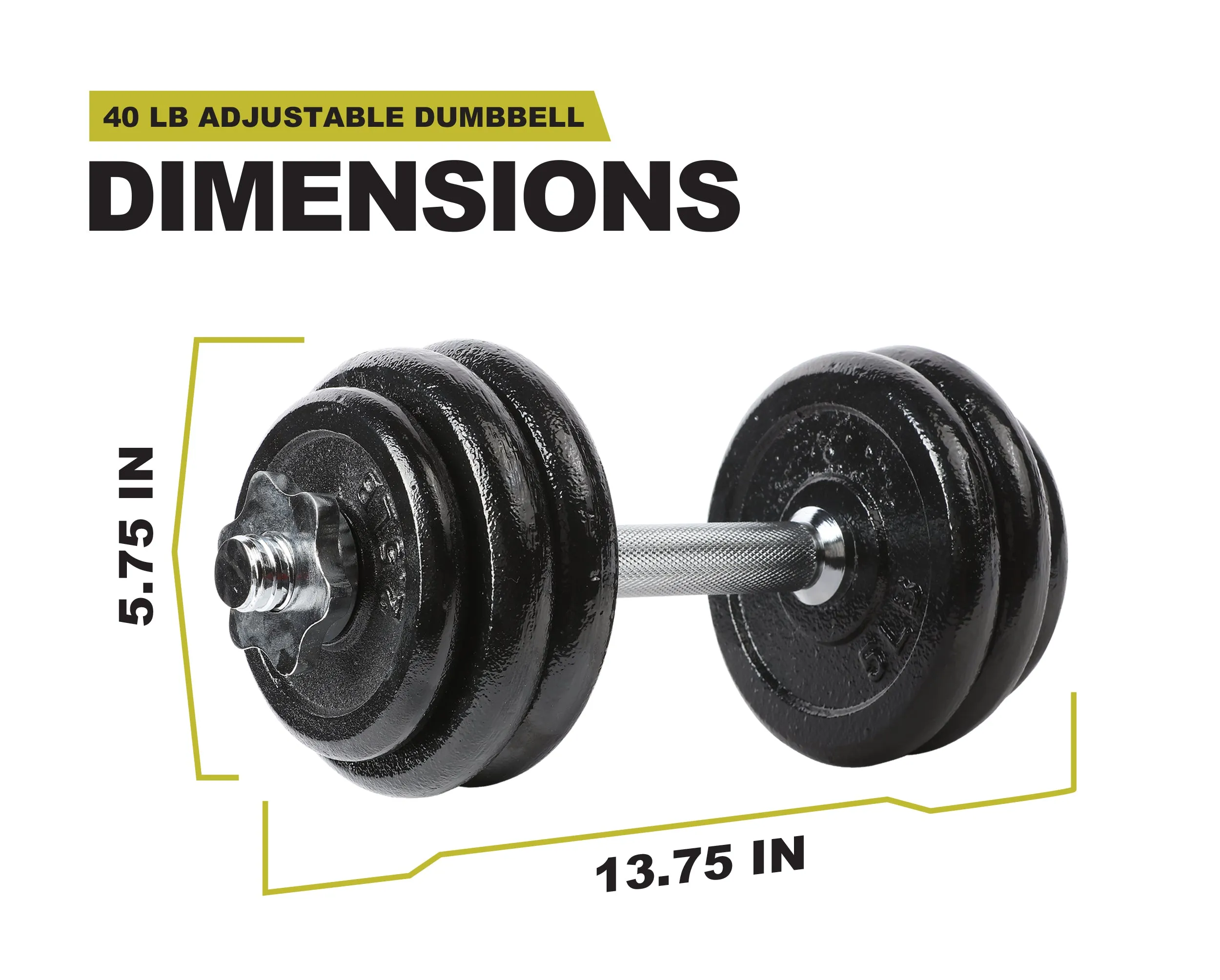 PRCTZ 40lb Adjustable Cast Iron Dumbbell Set with Storage Case