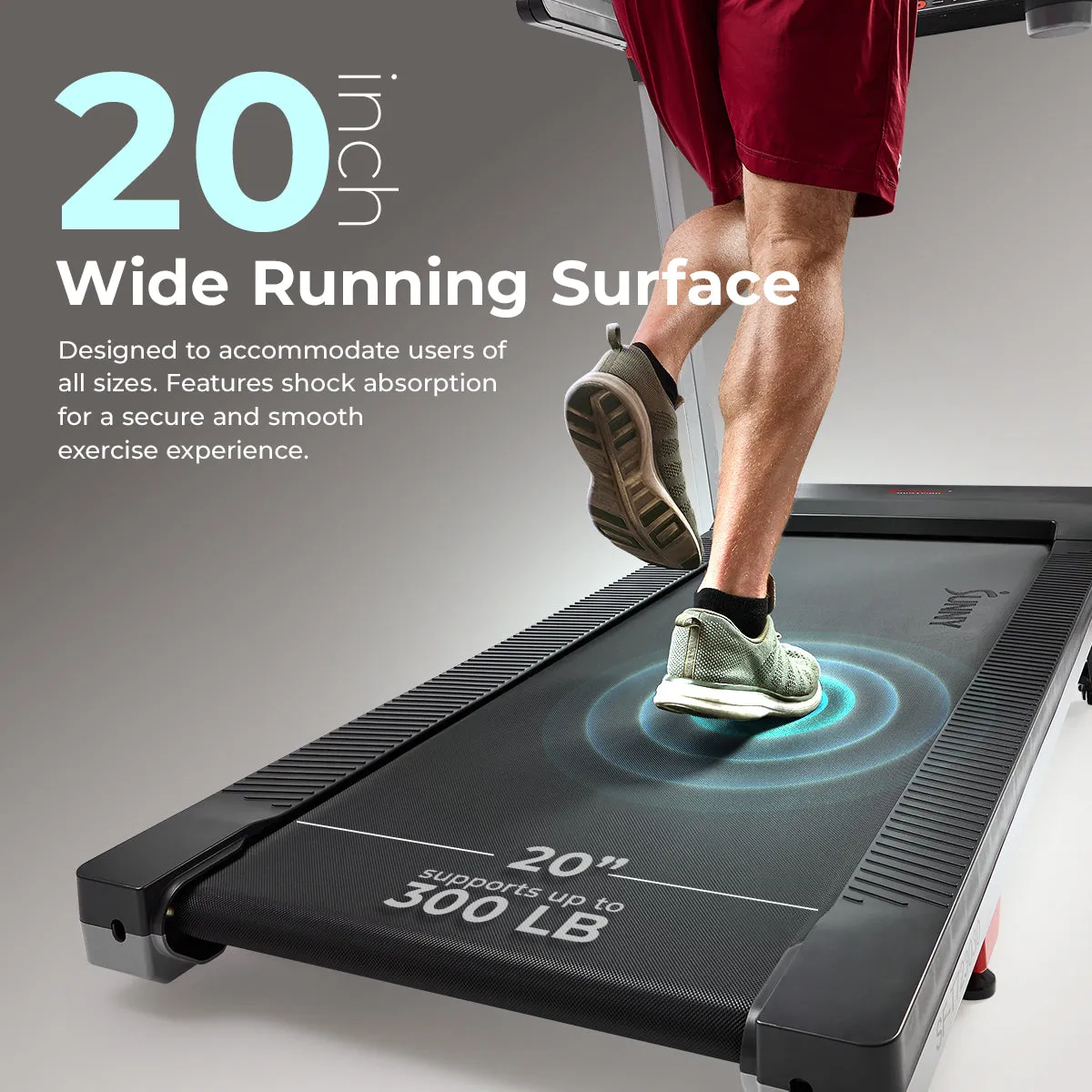 Premium Foldable Auto Incline Smart Treadmill with 20" Running Deck