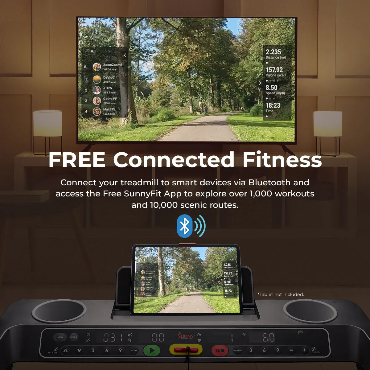 Premium Foldable Auto Incline Smart Treadmill with 20" Running Deck
