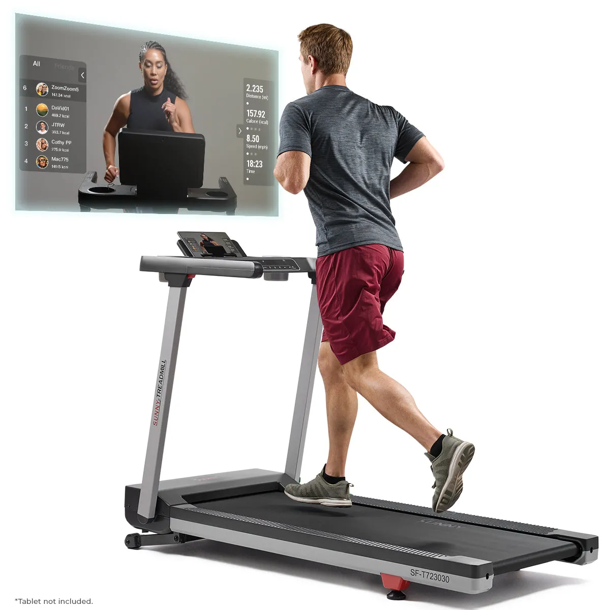 Premium Foldable Auto Incline Smart Treadmill with 20" Running Deck