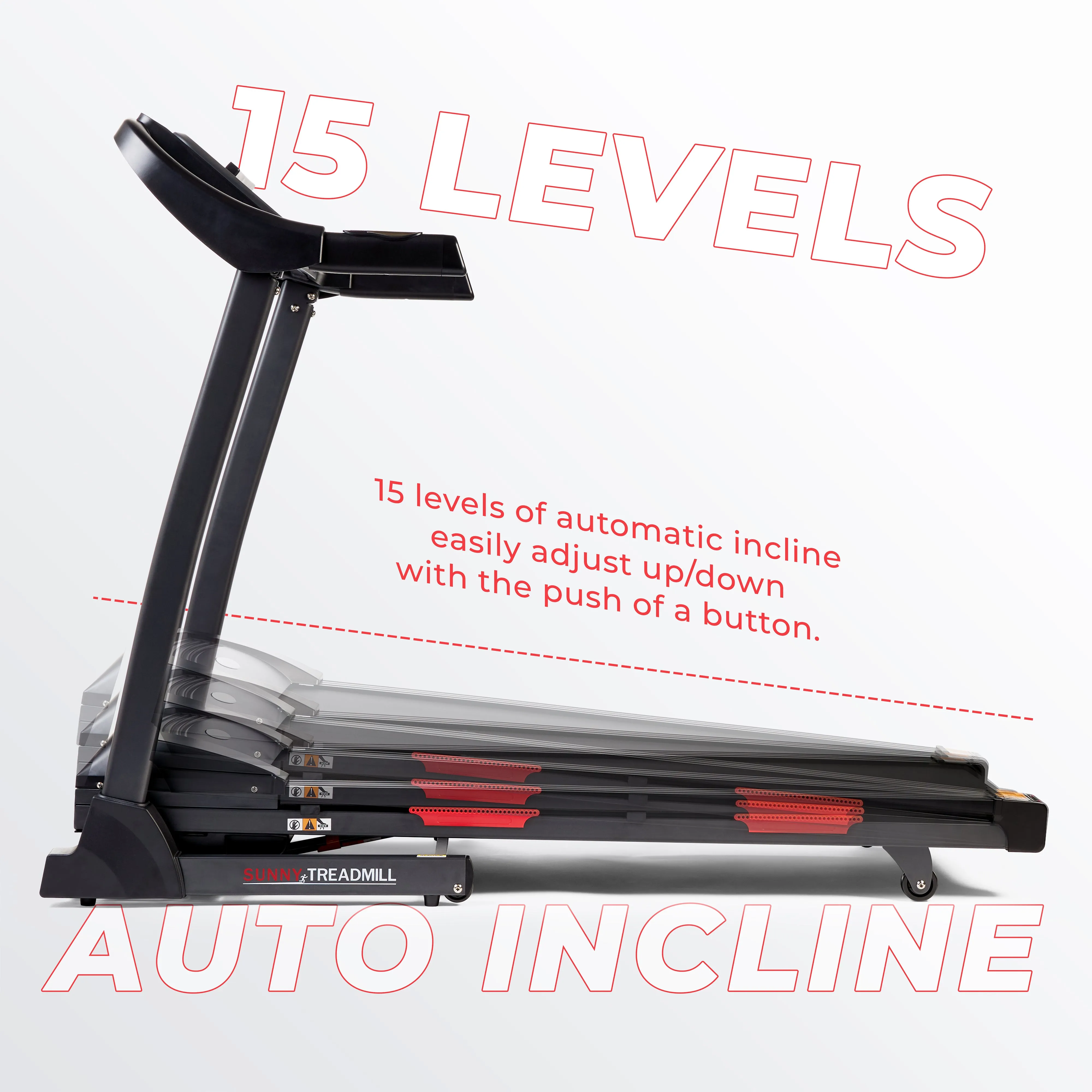 Premium Folding Auto-Incline Smart Treadmill with Exclusive SunnyFit® App Enhanced Bluetooth Connectivity