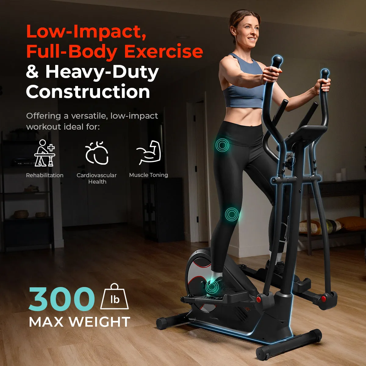 Pro Smart Elliptical Trainer With 15 Levels of Magnetic Resistance