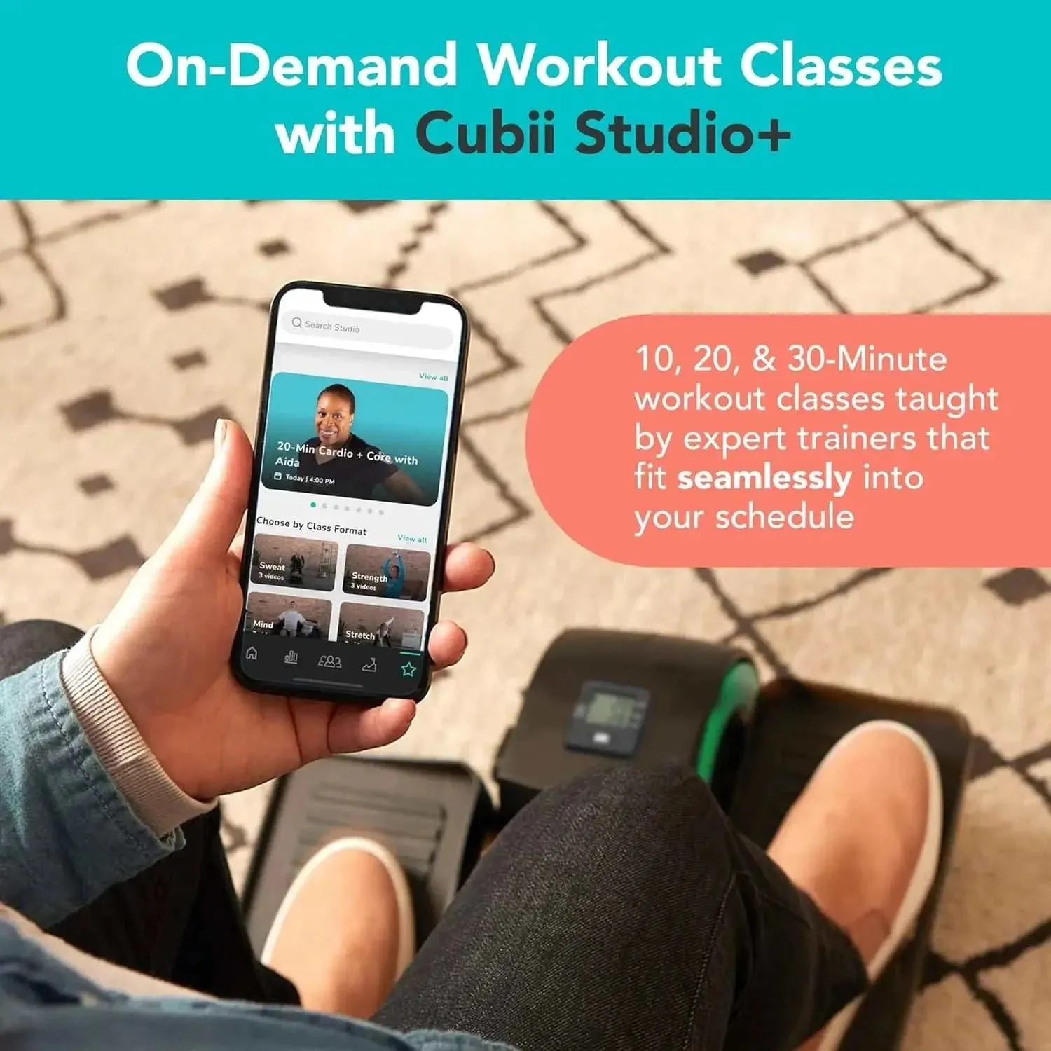 Renew Your Strength: Under Desk Seated Elliptical with Upper Body Resistance Bands