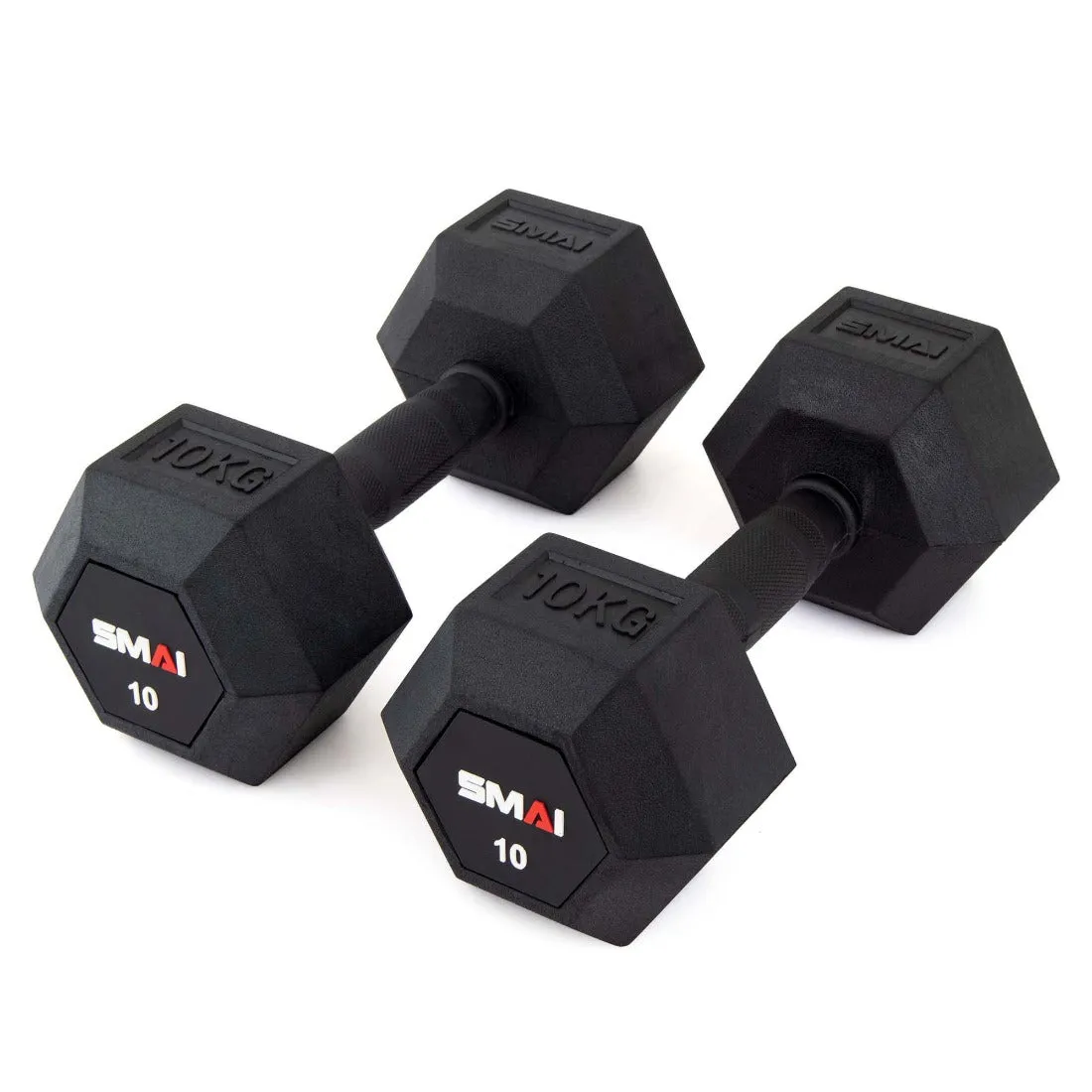 Rubber Hex Dumbbell Set 1-20kg (Pair) with Storage Rack
