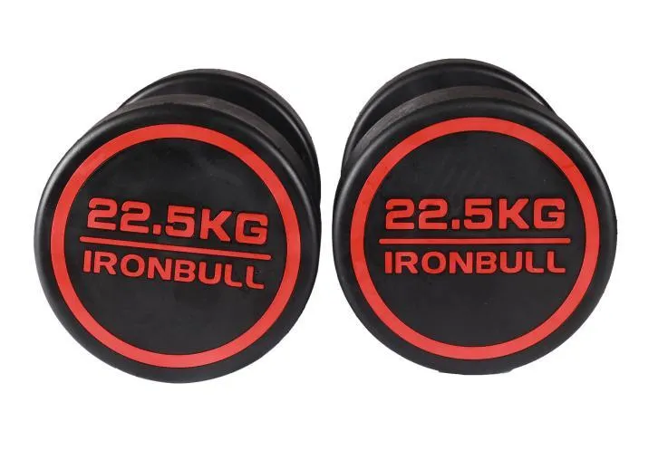 Rubber Prostyle Dumbbells Set  2.5kg to 25kg - 10 Pairs (Package)