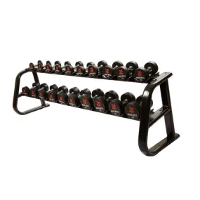 Rubber Prostyle Dumbbells Set  2.5kg to 25kg - 10 Pairs (Package)