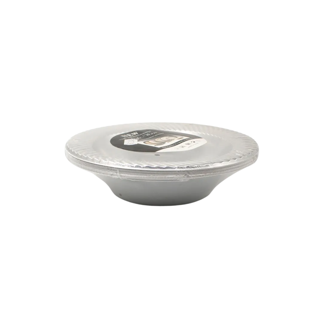 SILVER PAPER BOWL 18CM - 10PCS