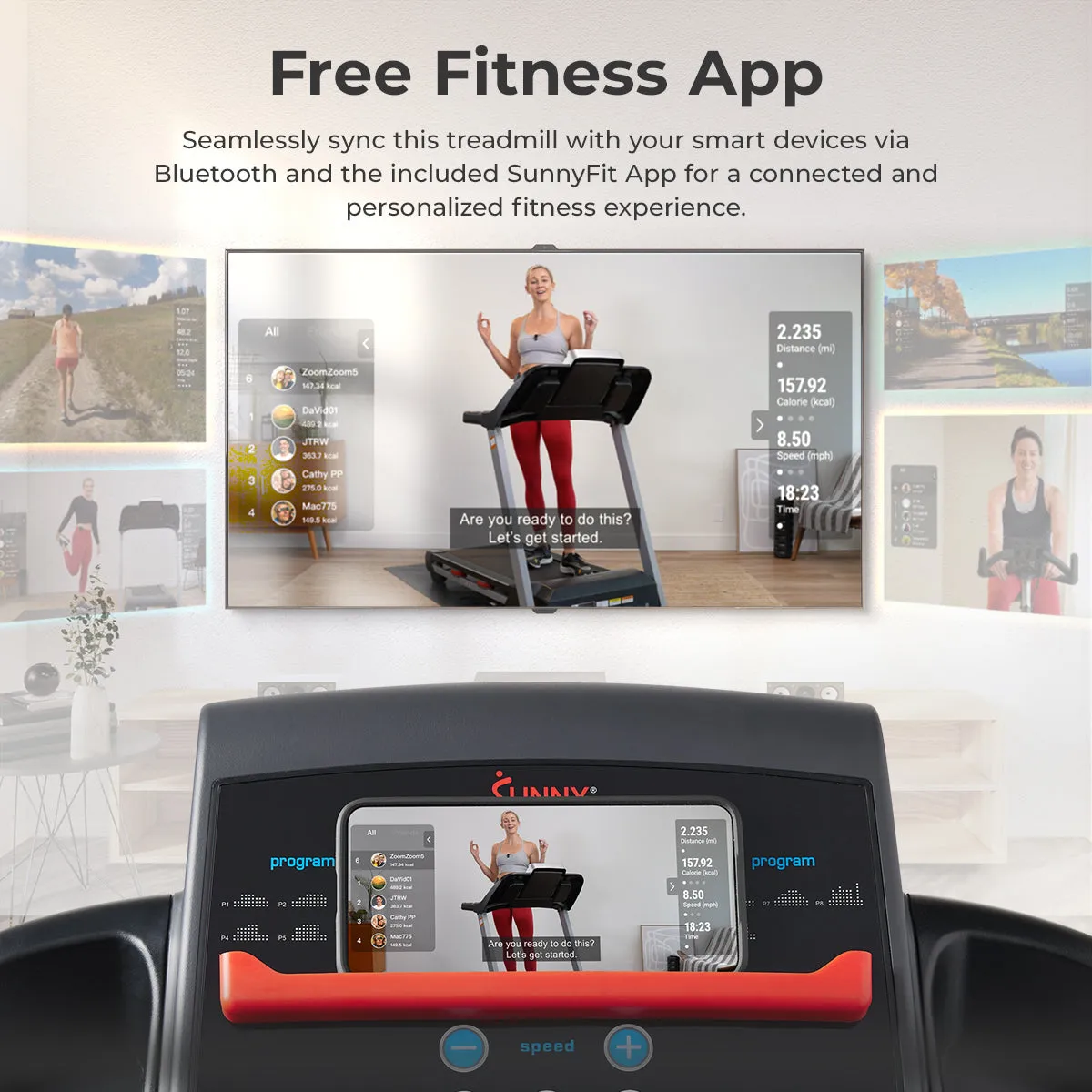 Smart Motorized Treadmill with Manual Incline