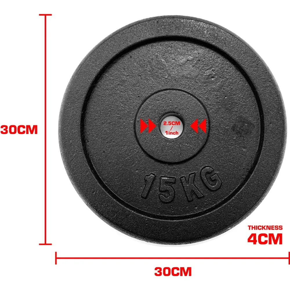 TnP Accessories Round Cast Iron Weight Plate 1" - 5KG - Black