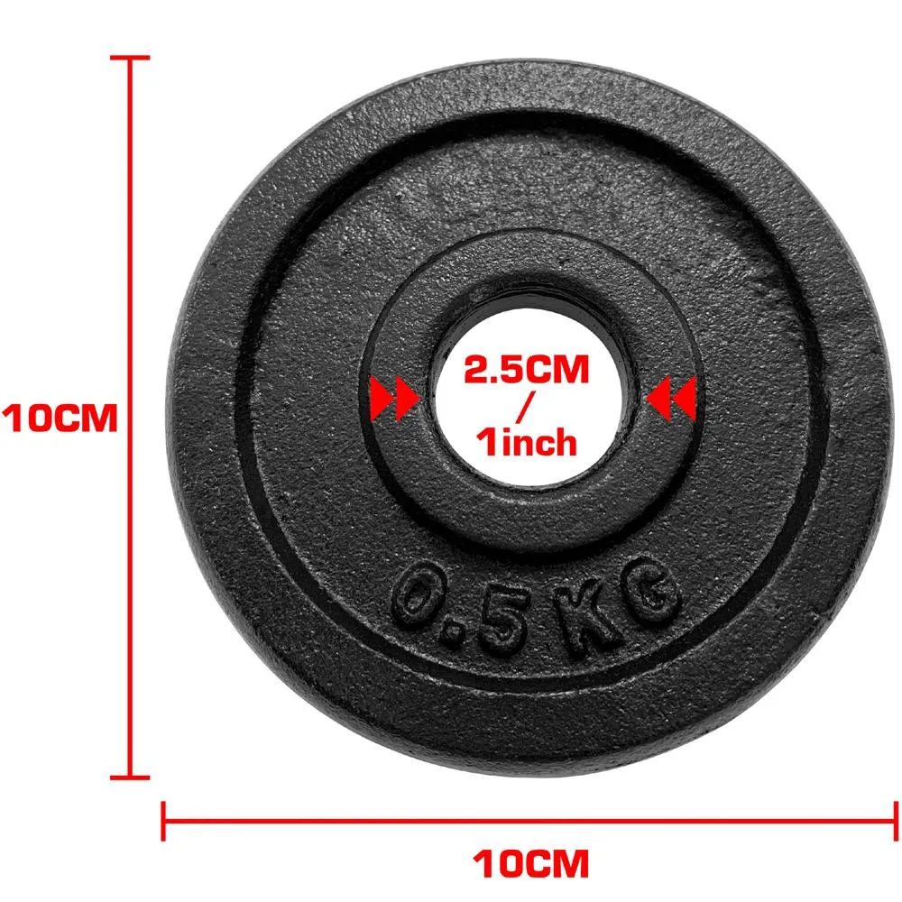 TnP Accessories Round Cast Iron Weight Plate 1" - 5KG - Black