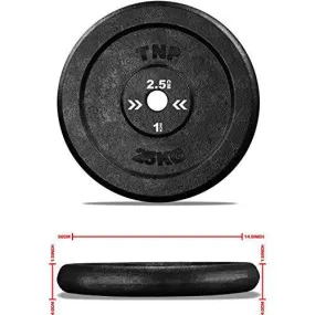 TnP Accessories Round Cast Iron Weight Plate 1" - 5KG - Black