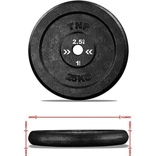 TnP Accessories Round Cast Iron Weight Plate 1" - 5KG - Black