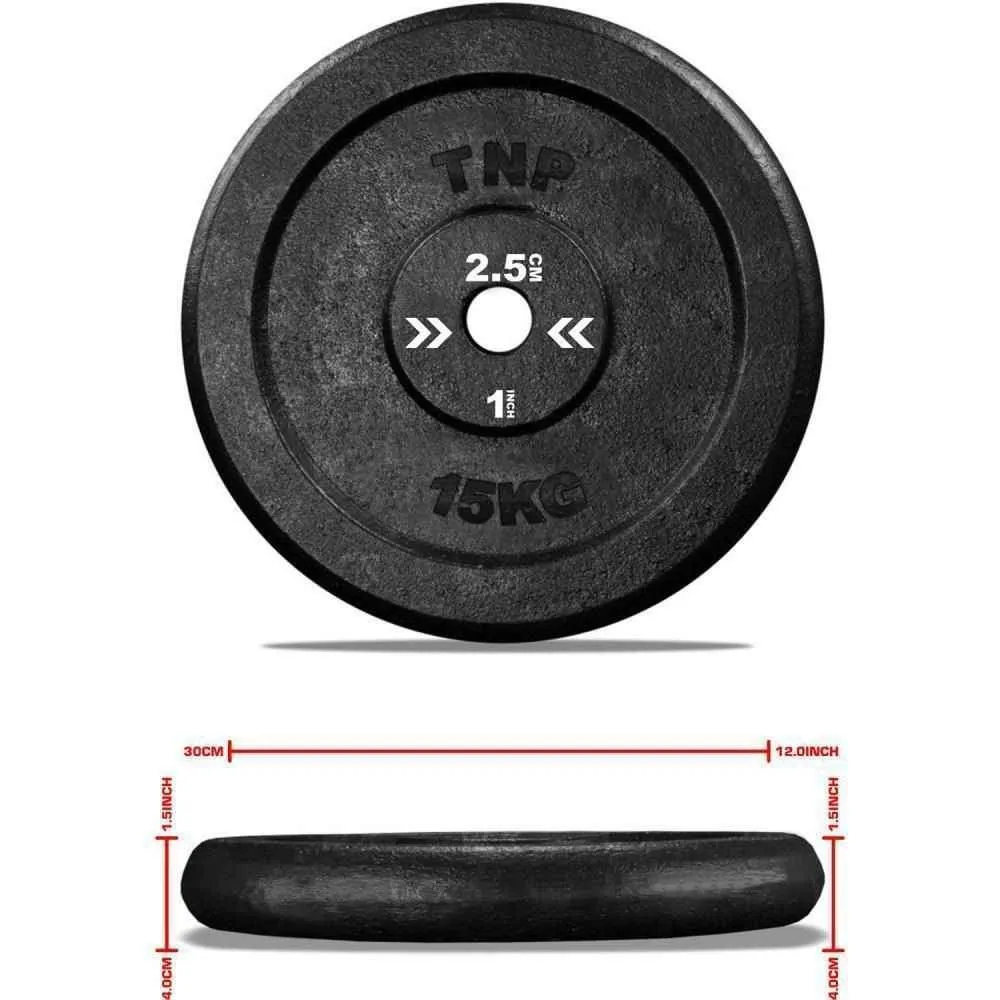 TnP Accessories Round Cast Iron Weight Plate 1" - 5KG - Black