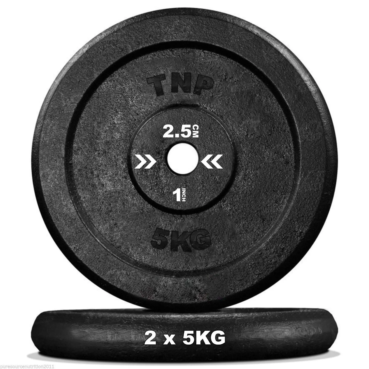 TnP Accessories Round Cast Iron Weight Plate 1" - 5KG - Black